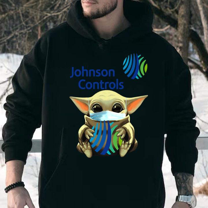 Star Wars Baby Yoda Hug Johnson Controls Mask Covid 19 t-shirt