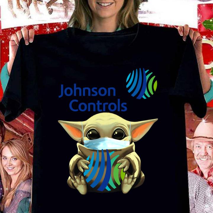 Star Wars Baby Yoda Hug Johnson Controls Mask Covid 19 t-shirt