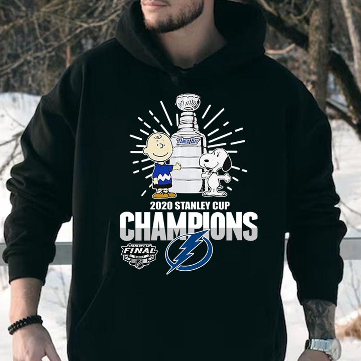 Charlie Brown And Snoopy Tampa Bay Lightning 2020 Stanley Cup Champions t-shirt