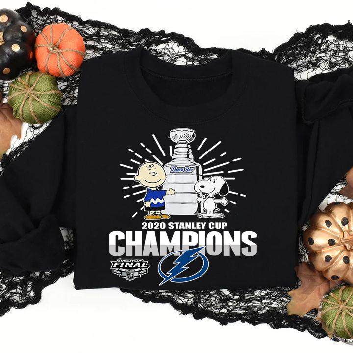 Charlie Brown And Snoopy Tampa Bay Lightning 2020 Stanley Cup Champions t-shirt