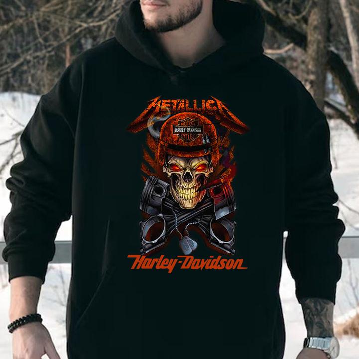 Piston Skull Metallica Harley Davidson t-shirt