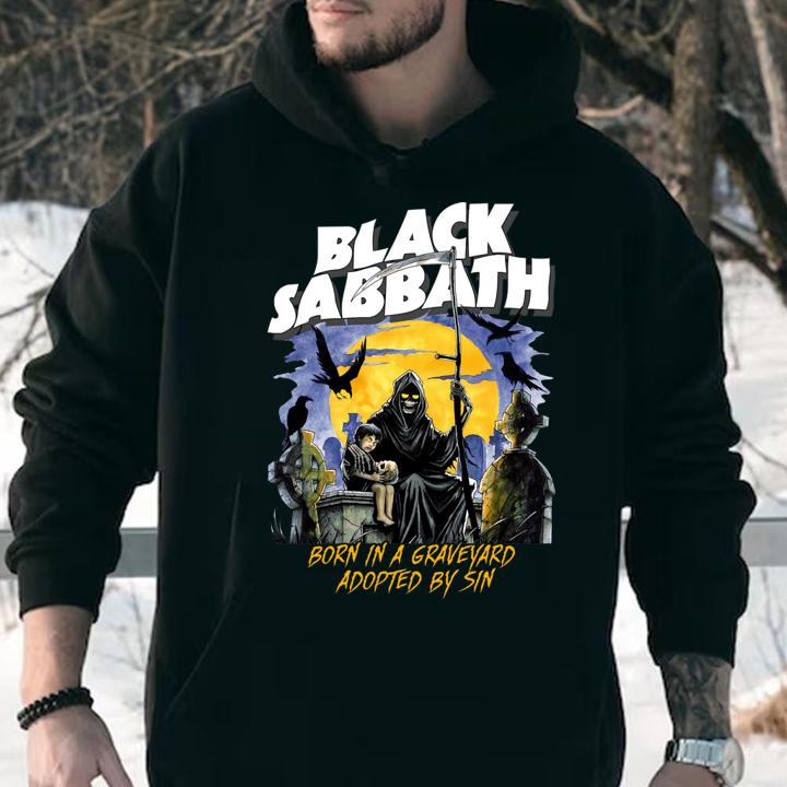 Black Sabbath Born In A Graveyard Adopted By Sin t-shirt