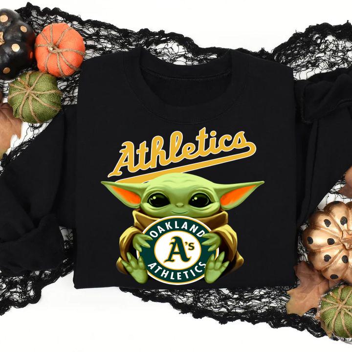 Baby Yoda Hug Oakland Athletics Star Wars t-shirt