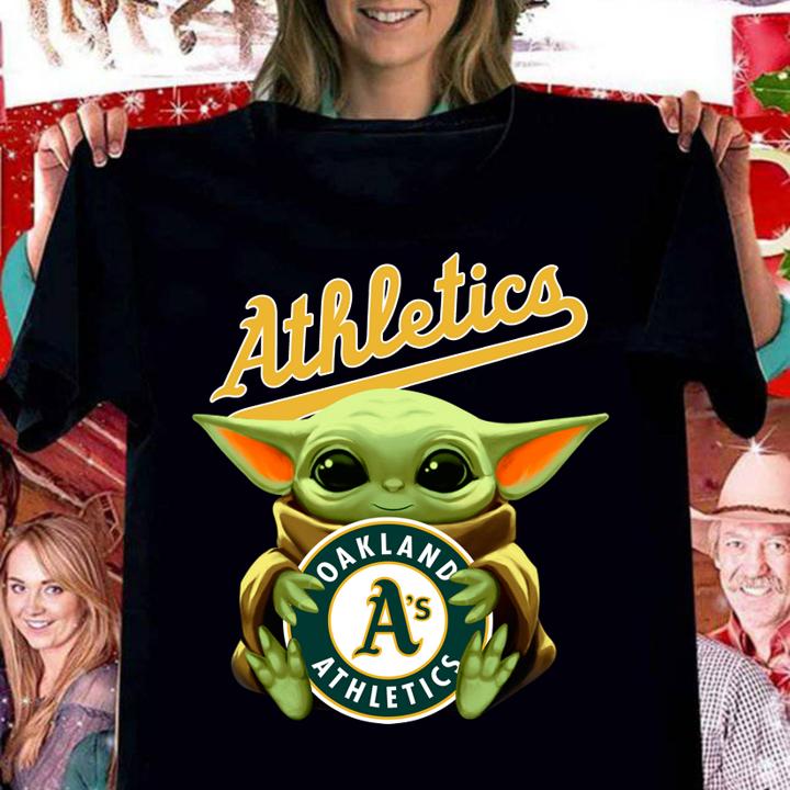 Baby Yoda Hug Oakland Athletics Star Wars t-shirt