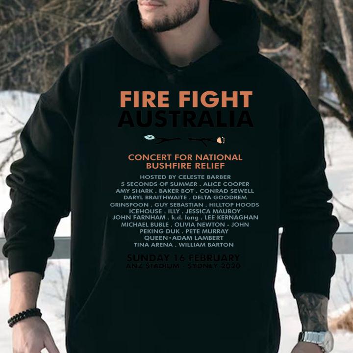 Backside Michael Buble Vintage Koala Fire Fight Australia 2020 t-shirt
