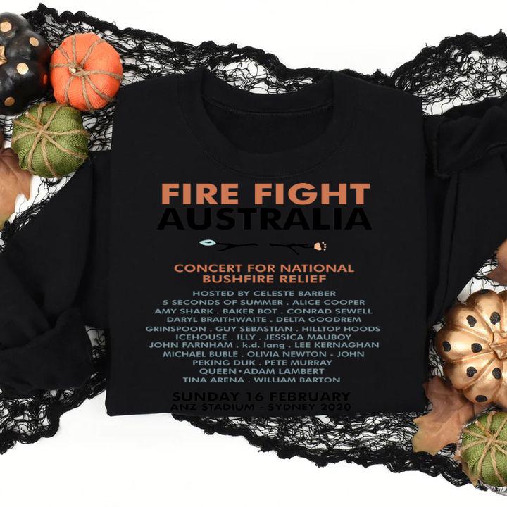 Backside Michael Buble Vintage Koala Fire Fight Australia 2020 t-shirt