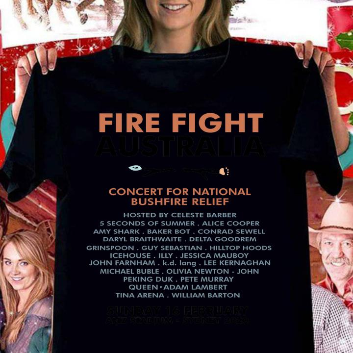 Backside Michael Buble Vintage Koala Fire Fight Australia 2020 t-shirt