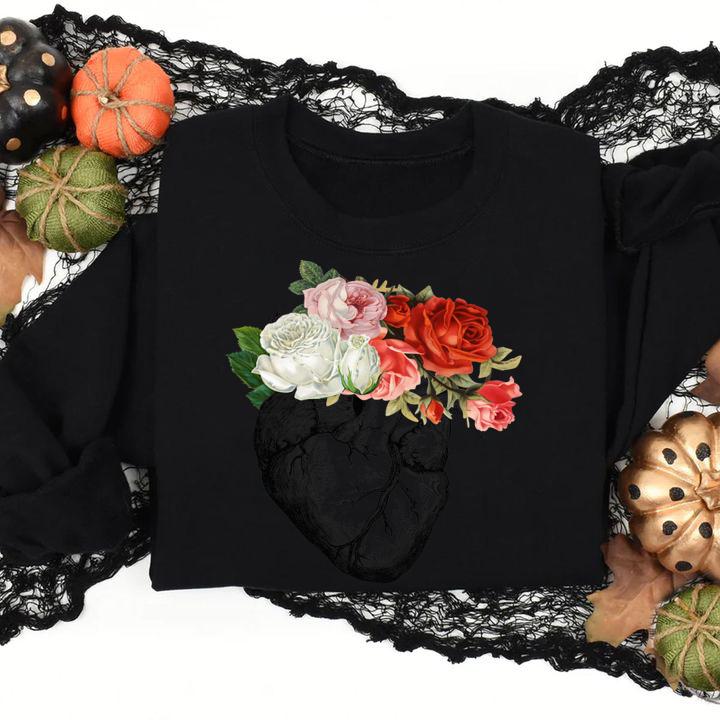 Flower Anatomical Heart t-shirt