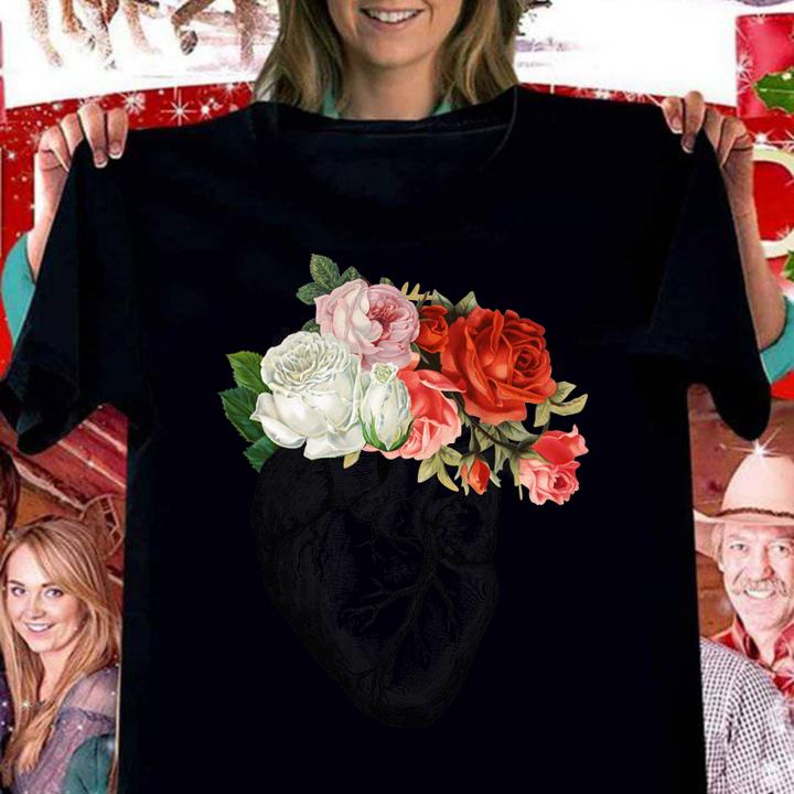 Flower Anatomical Heart t-shirt