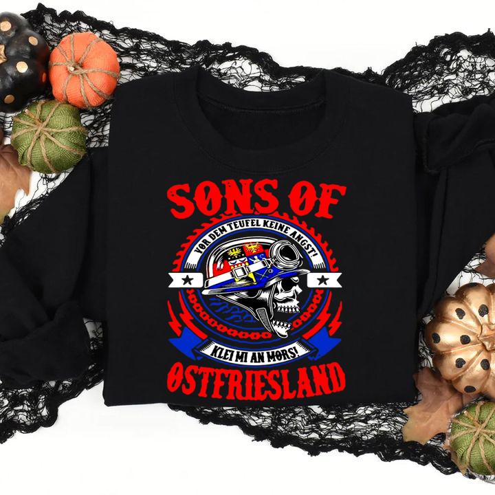 Skull Sons of vor dem teufel keine angst klei mi an mors ostfriesland t-shirt