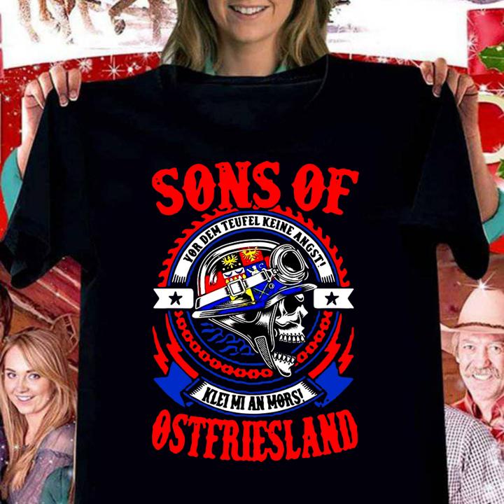 Skull Sons of vor dem teufel keine angst klei mi an mors ostfriesland t-shirt