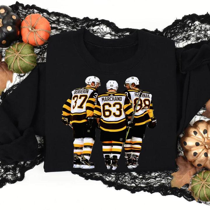 Boston Bruins Hockey Bergeron 37 Marchand 63 Pasternak 89 t-shirt