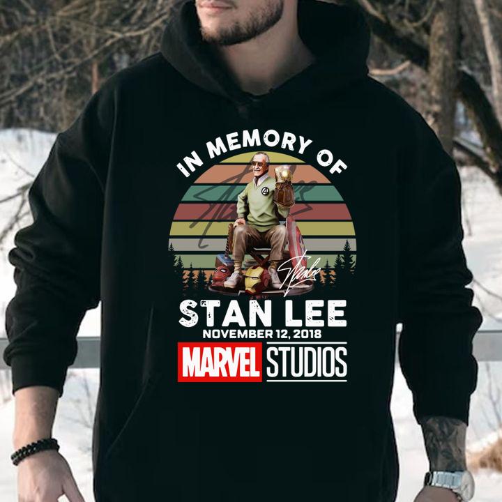 In memory of Stan Lee signature november 12 2018 Marvel Studios vintage sunset t-shirt