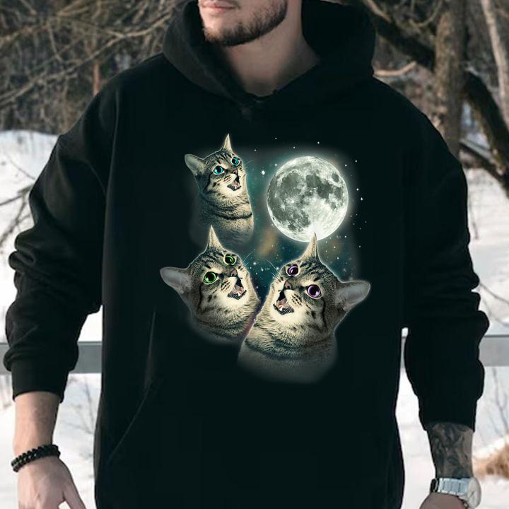 Official Three Cats Moon t-shirt
