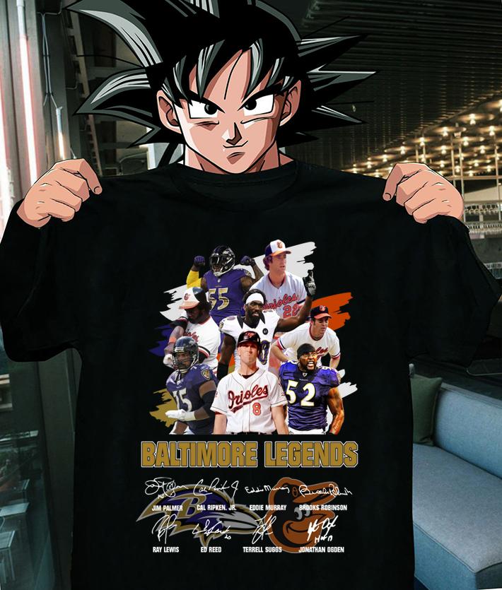 Baltimore Legends Jim Palmer Cal Ripken Jr Eddie Murray Ray Lewis Ed Reed Terrell Suggs Signatures t-shirt