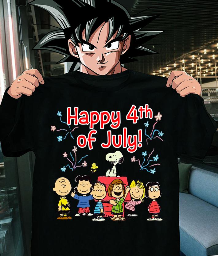 Peanuts all character Happy 4th of july t-shirt