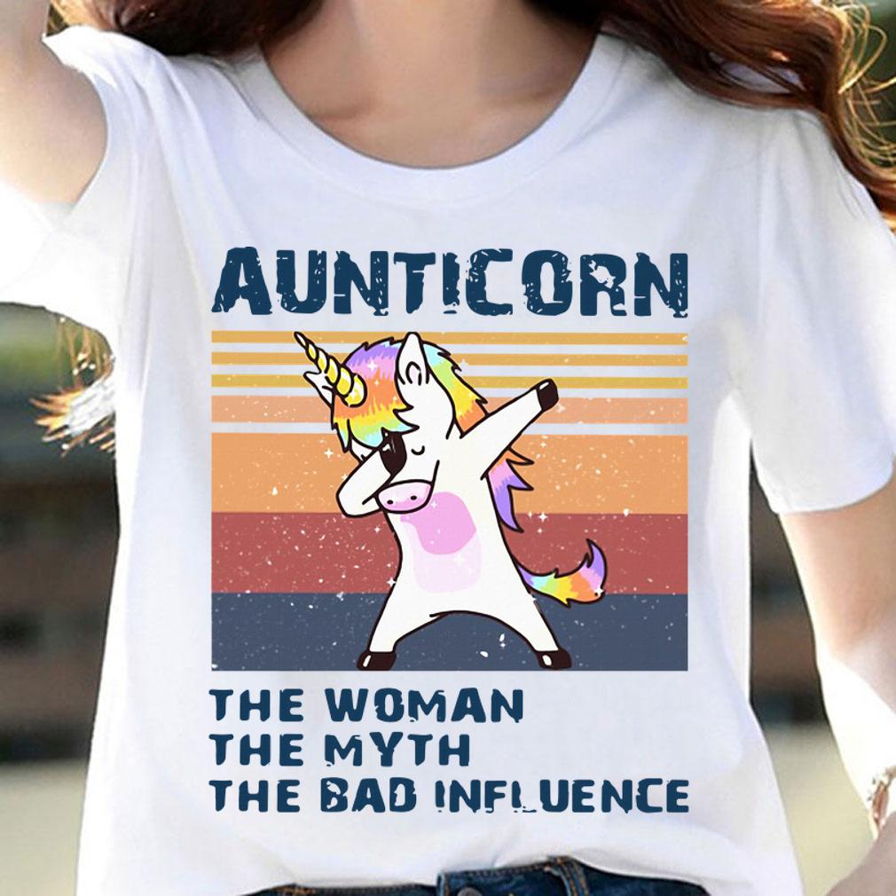 Dabbing Unicorn Aunticorn The Woman The Myth The BInfluence Vintage t-shirt 4