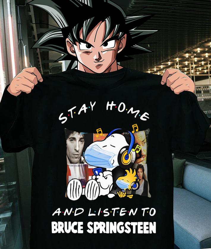 Friends Snoopy Stay Home And Listen To Bruce Springsteen Covid-19 t-shirt shirt