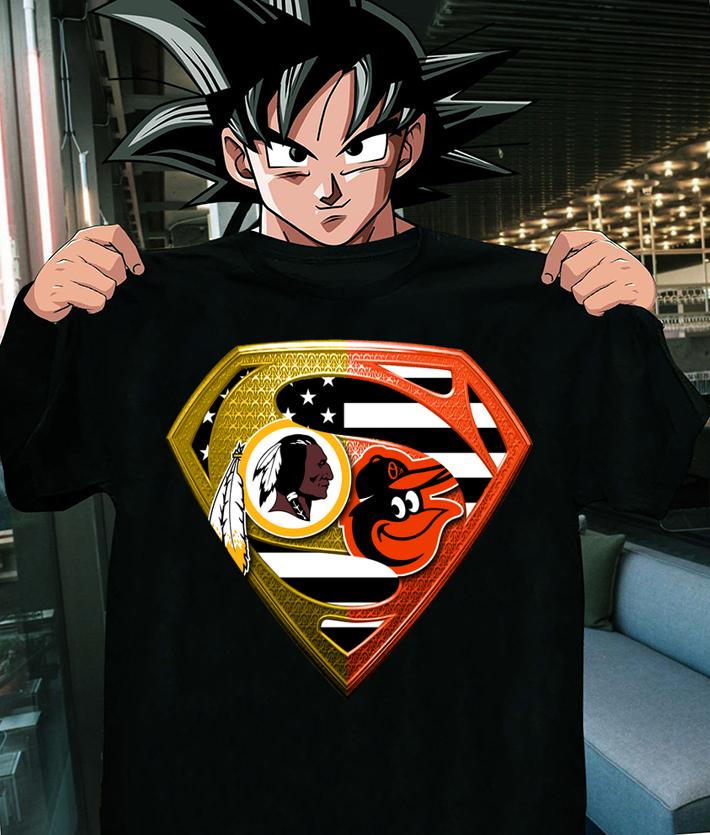 Pretty Superman Washington Redskins and Baltimore Orioles t-shirt 9