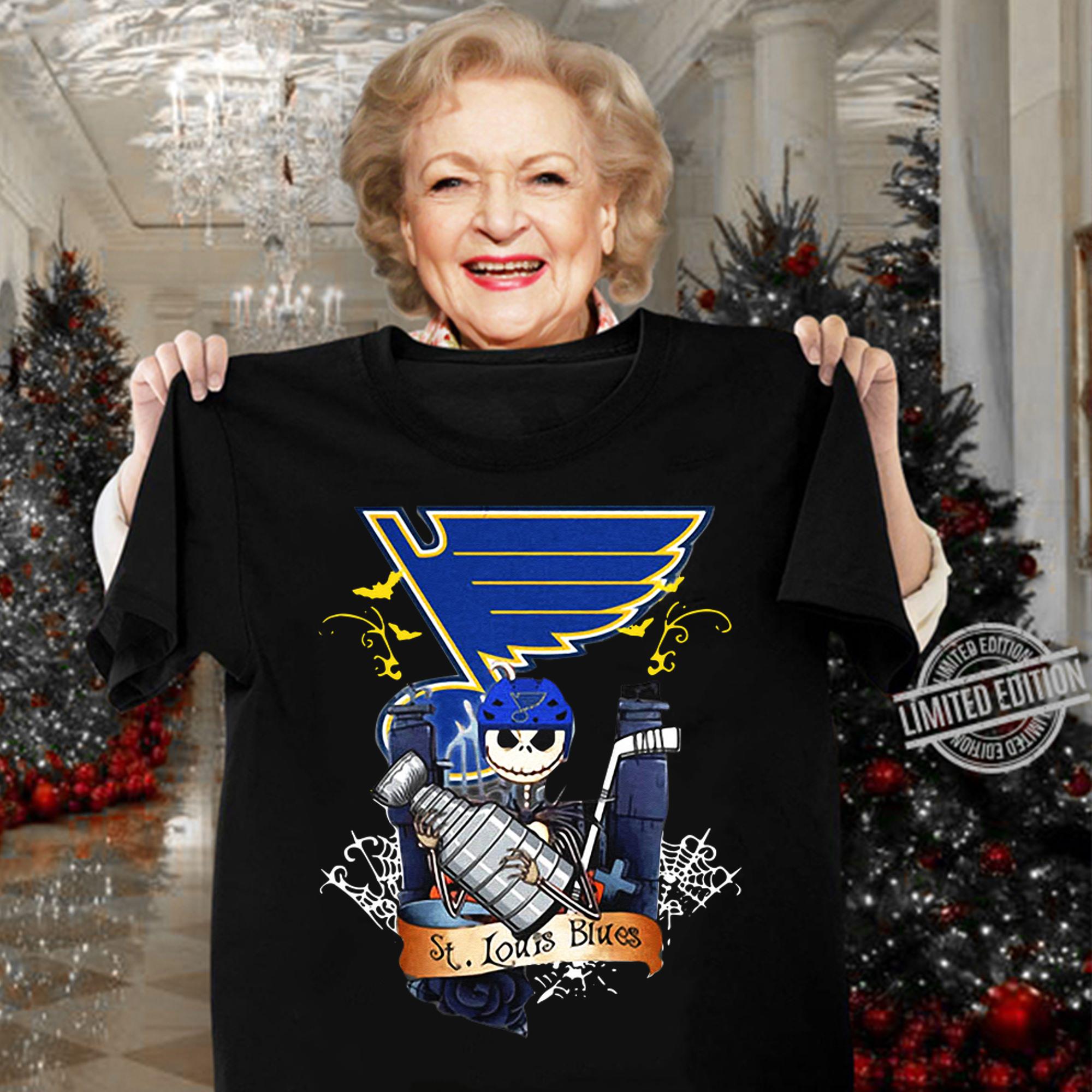 St Louis Blues Jack Skellington Hug Stanley Cup Champions t-shirt