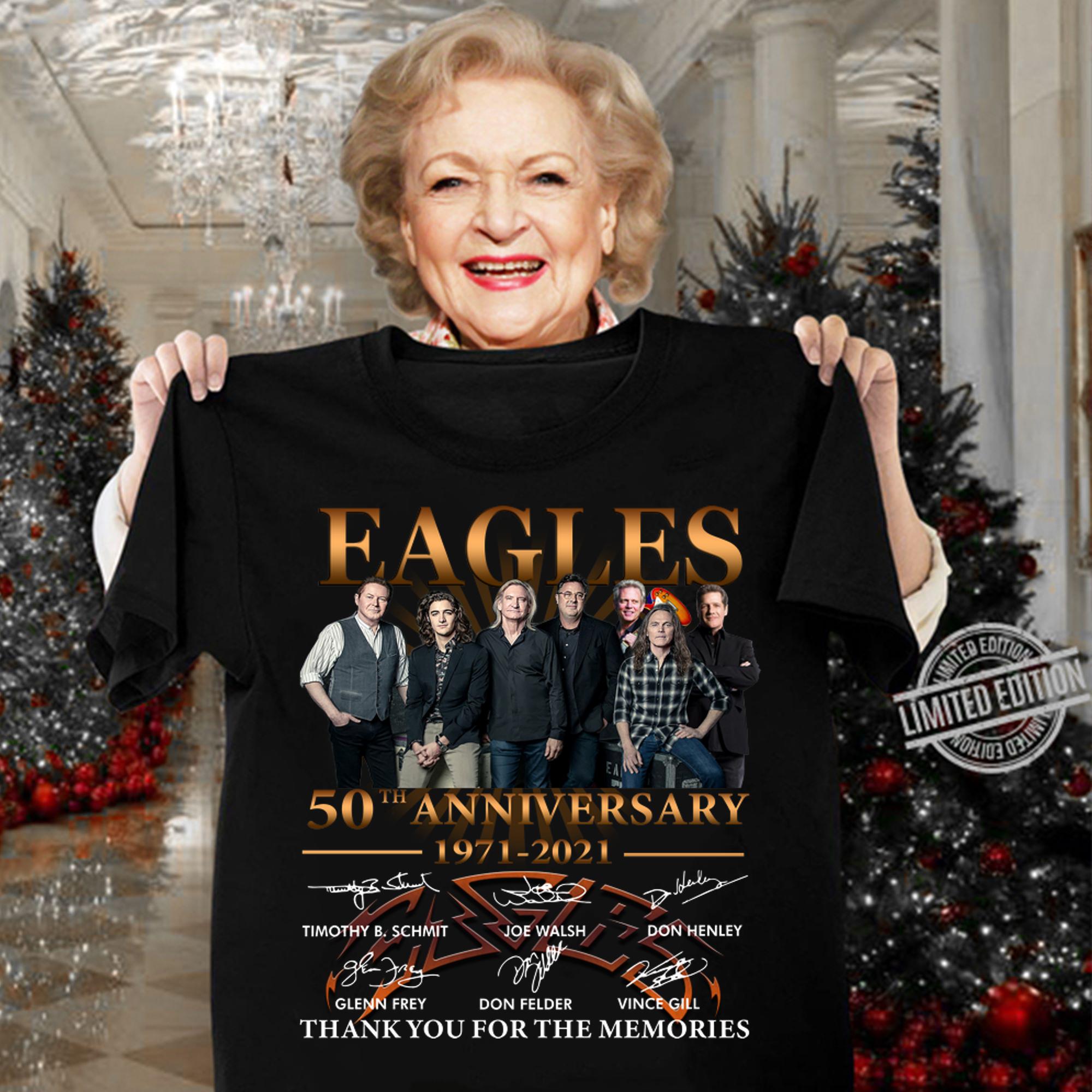 Eagles 50th Anniversary 1971 2020 Thank You For The Memories Signatures t-shirt