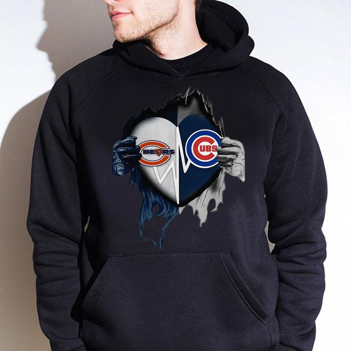 Love Chicago Bears and Chicago Cubs inside me t-shirt