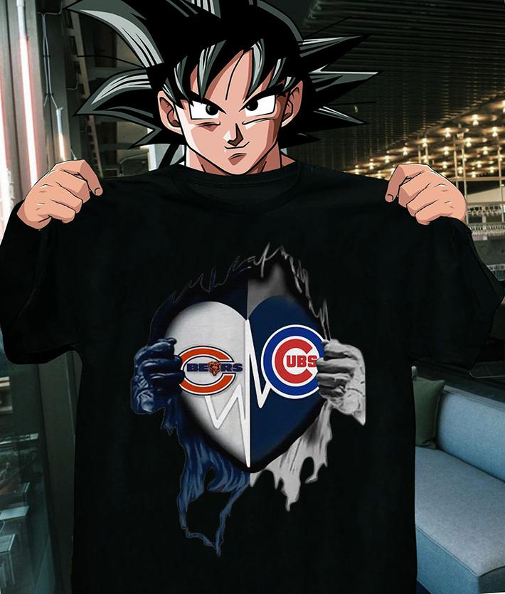 Love Chicago Bears and Chicago Cubs inside me t-shirt
