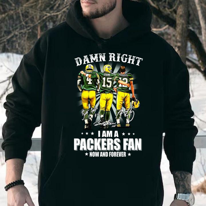 Championship Favre Starr Rodgers Damn Right I’m A Packers Fan Now And Forver t-shirt