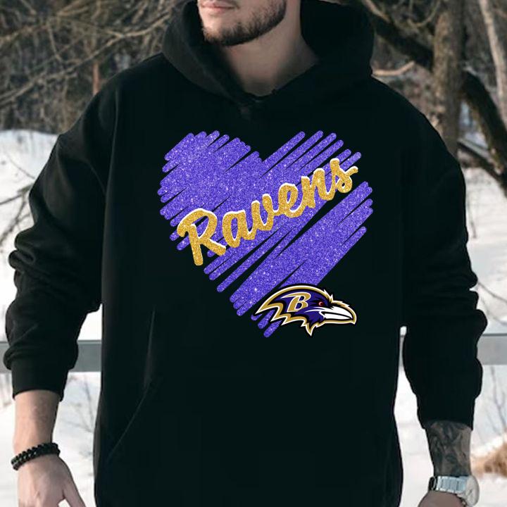 Hot Love baltimore ravens football team heart diamond t-shirt