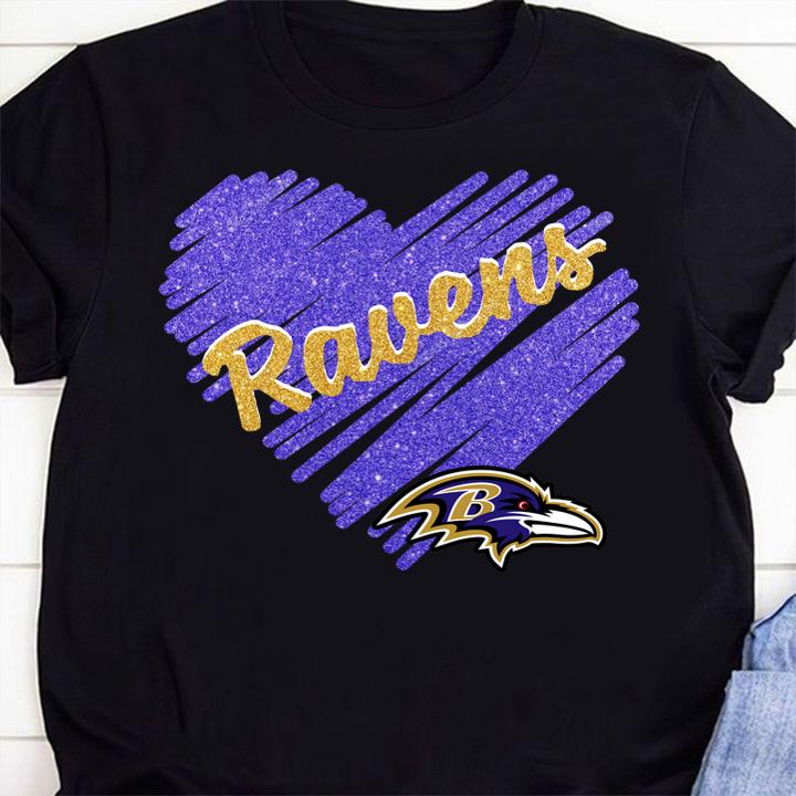 Hot Love baltimore ravens football team heart diamond t-shirt 1 Clothing, Doctor Herotee News, Doctorherotee News