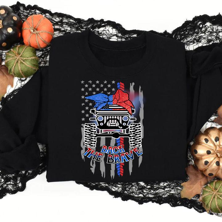Jeep Back The Brave American Flag t-shirt