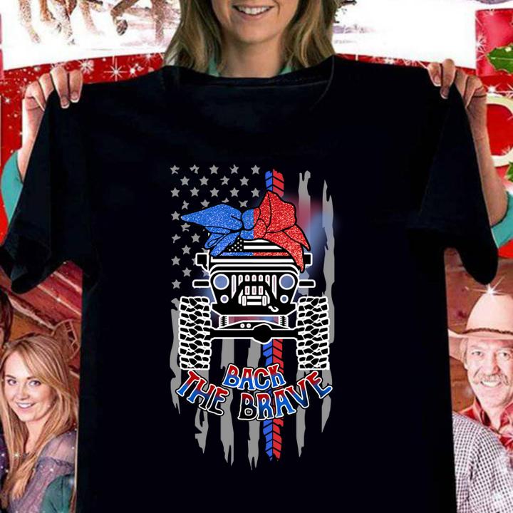 Jeep Back The Brave American Flag t-shirt