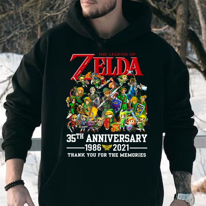 The Legend of Zelda 35th anniversary 1986-2021 thank you for the memories t-shirt