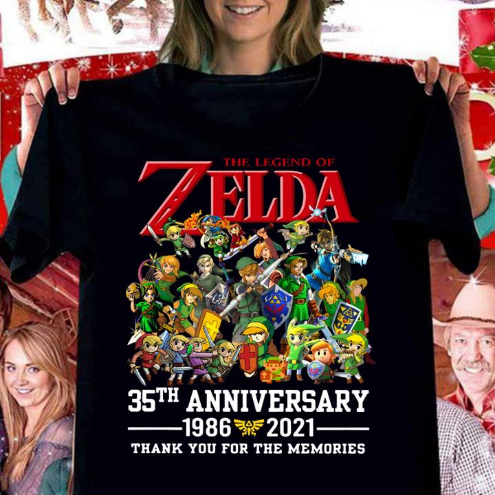 The Legend of Zelda 35th anniversary 1986-2021 thank you for the memories t-shirt