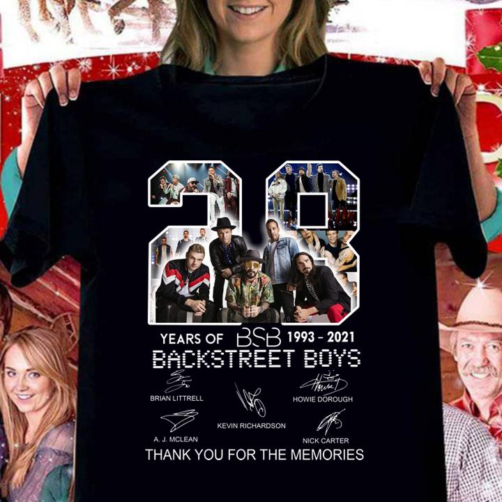 28 years of BSB 1993-2021 Backstreet Boys, thank you for the memories t-shirt