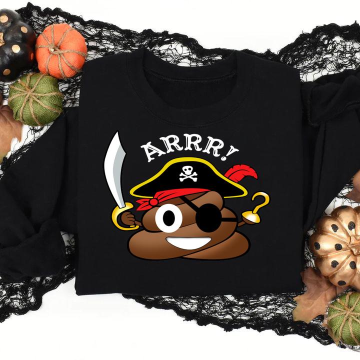 Awesome Pirate Poop Emoji Funny Halloween Costume t-shirt