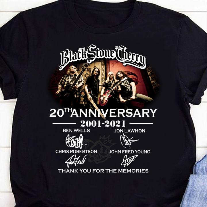 Black Stone Cherry 20th Anniversary 2001-2021 Signatures t-shirt 5 graphic design t-shirts