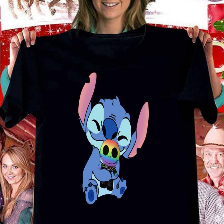 Disney Stitch Hug Jack Skellington Lgbt t-shirt