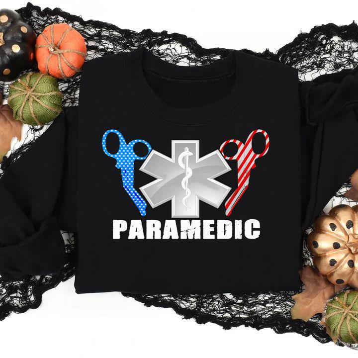 Hot Paramedic Logo And Scissors American t-shirt
