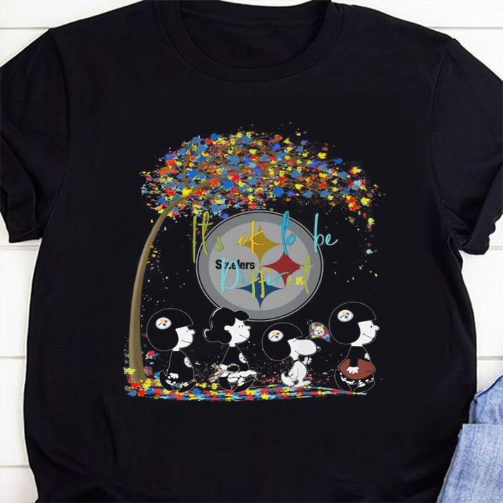 Pittsburgh Steelers Peanuts Snoopy Autism Awareness its ok to be different t-shirt 1 Clothing, Doctor Herotee News, Doctorherotee News