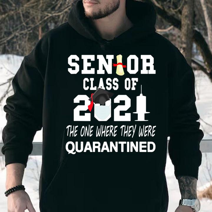Class Of 2021 Senior The One Where They Quarantine Graduation Grad t-shirt