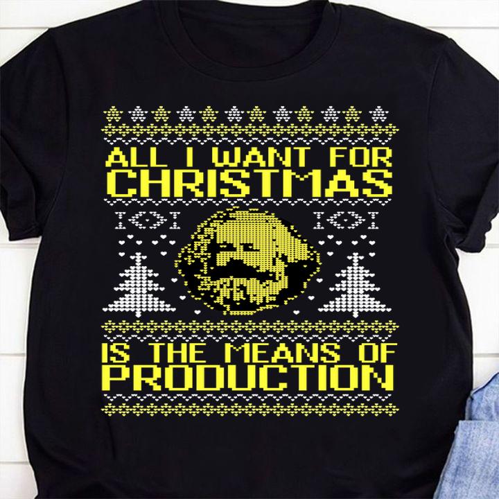 Hot Karl Marx all i want for christmas is the means of production ugly christmas t-shirt 9 Doctorherotee News