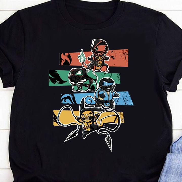 Motal Kombat mashup Pokemon Pikachu Squirtle Bulbasaur Charmander t-shirt 2 Doctorherotee News