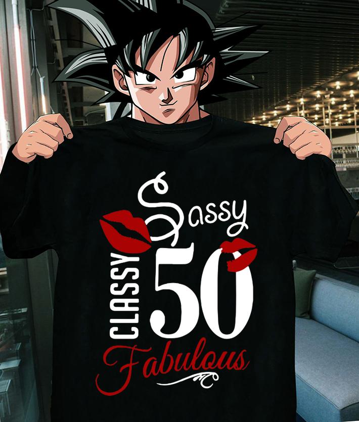 Red Lips Classy Sassy 50 Fabulous t-shirt
