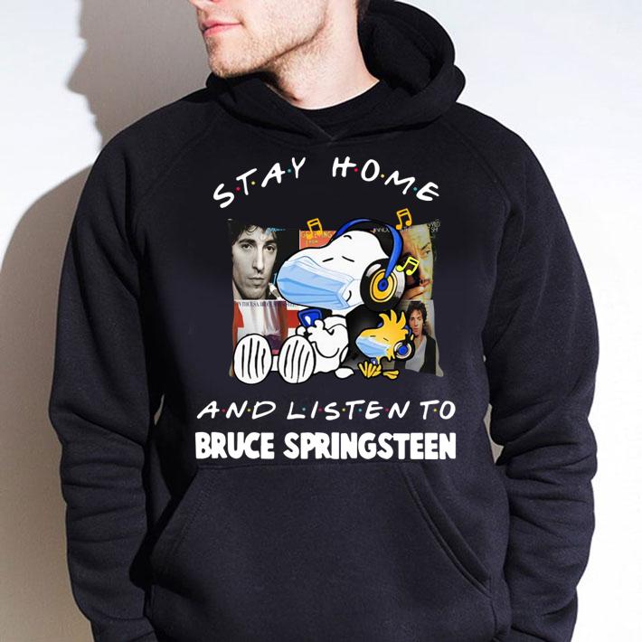 Friends Snoopy Stay Home And Listen To Bruce Springsteen Covid-19 t-shirt