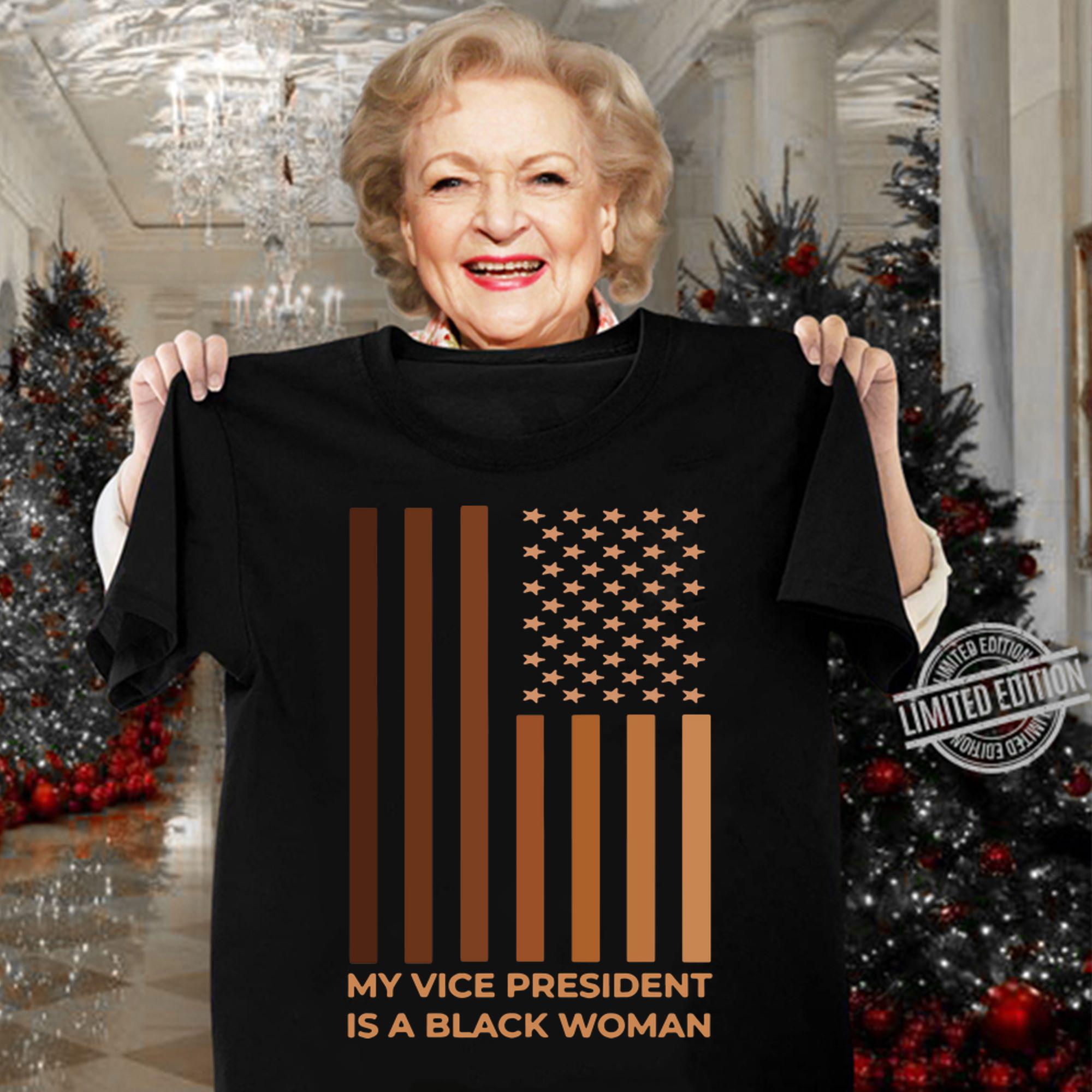 My Vice President Is A Black Woman Sorority Sister Kamala American Flag t-shirt woman shirt