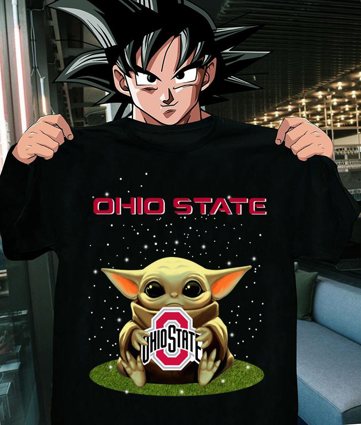 The Child Baby Yoda hug Ohio State Buckeyes Star Wars t-shirt shirt