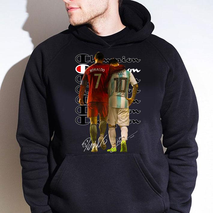 Champion Cristiano Ronaldo And Lionel Messi Signatures t-shirt