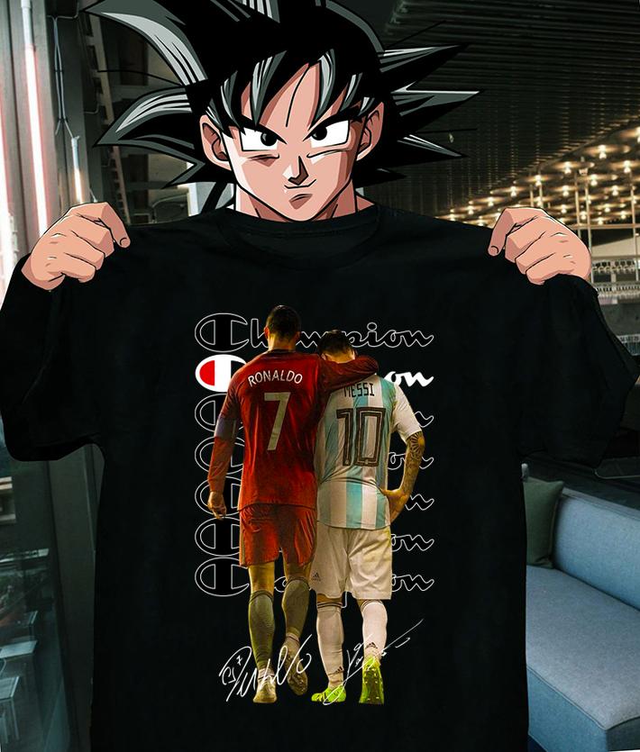 Champion Cristiano Ronaldo And Lionel Messi Signatures t-shirt