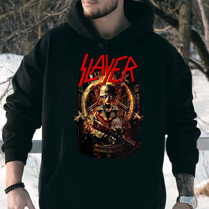 new slayer skull soldier mens black vintage classic hoodie - New Slayer Skull Soldier Mens Black Vintage Classic t-shirt